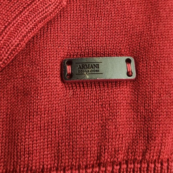 Armani Collezioni Pure Virgin Lana Wool V-Neck Jumper - Picture 8 of 9